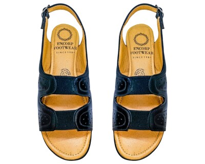 Foto 7 | Sandalias Enco Footwear de Piel Soft Comfort Negras para Mujer