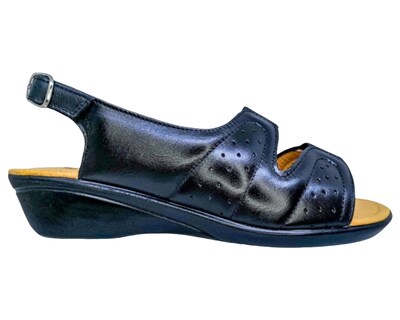 Foto 8 | Sandalias Enco Footwear de Piel Soft Comfort Negras para Mujer