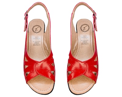 Foto 8 | Sandalias Enco Footwear Rojas de Piel para Mujer