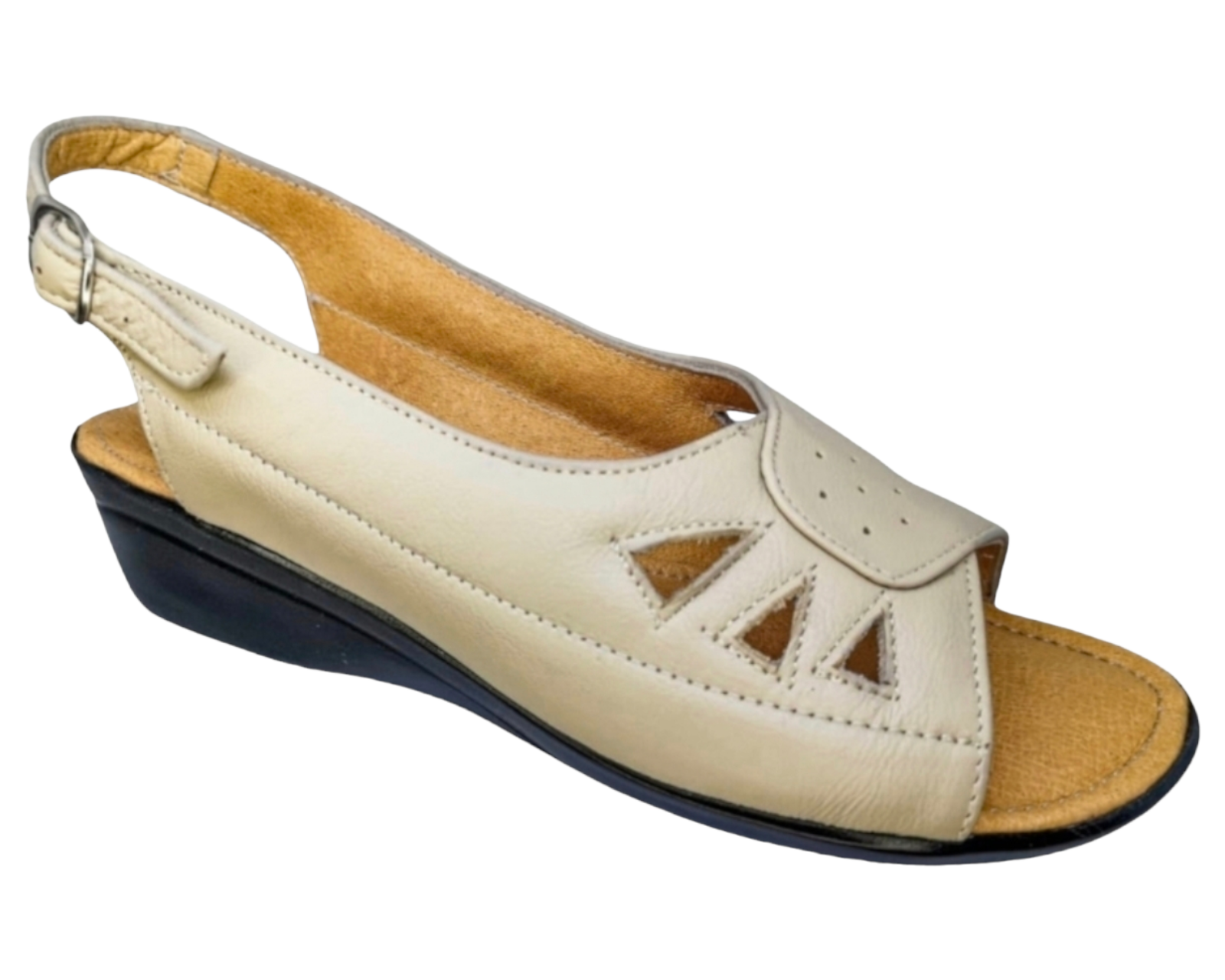 Foto 2 pulgar | Sandalias Enco Footwear de Piel Soft Comfort Beiges para Mujer