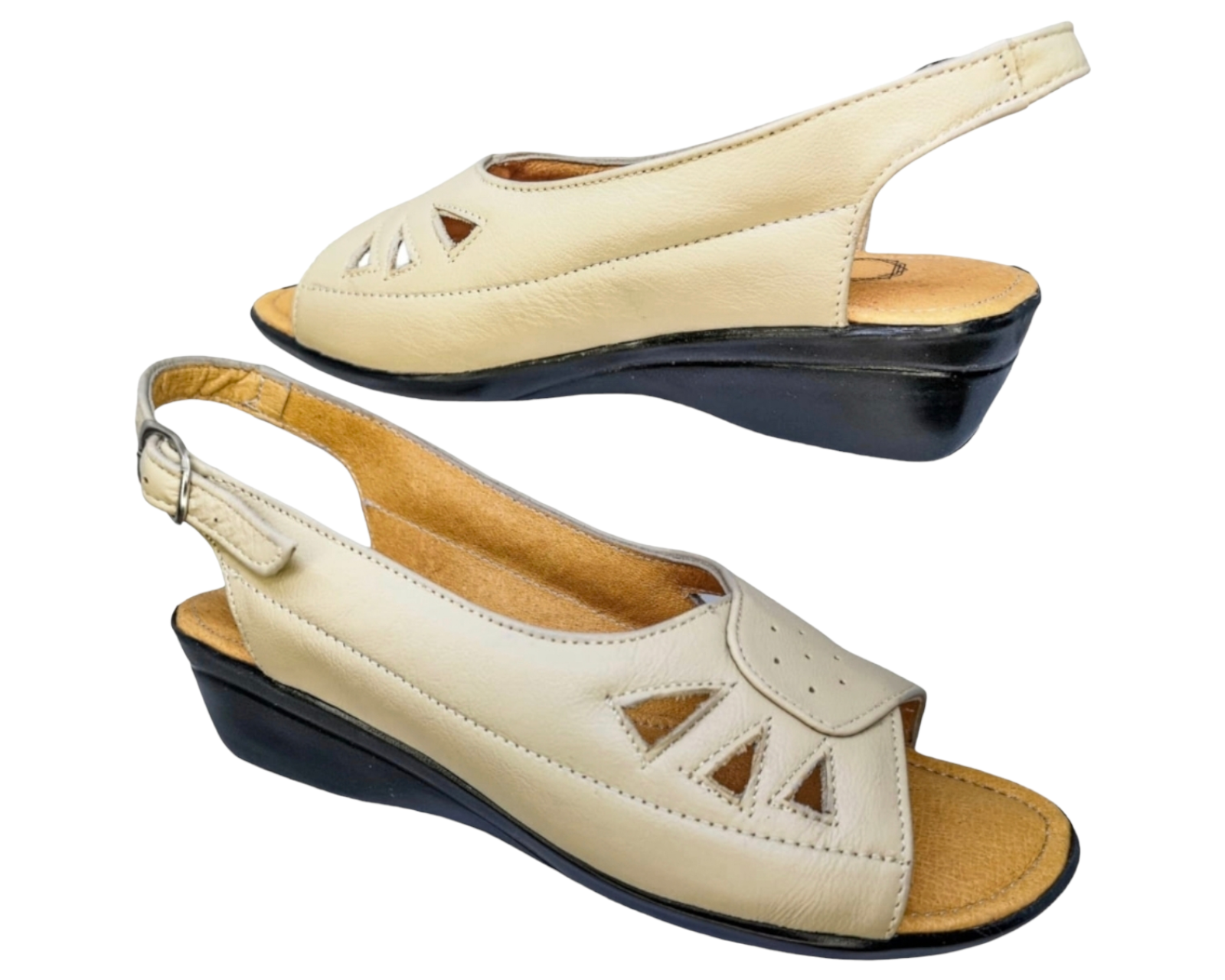 Foto 3 pulgar | Sandalias Enco Footwear de Piel Soft Comfort Beiges para Mujer
