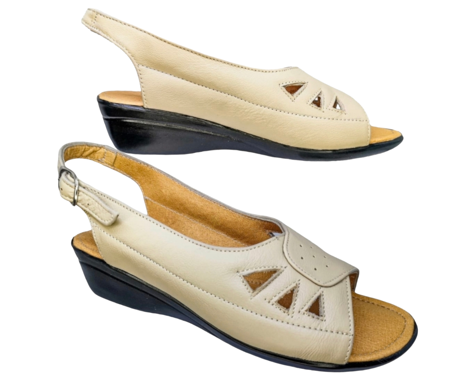 Foto 5 pulgar | Sandalias Enco Footwear de Piel Soft Comfort Beiges para Mujer