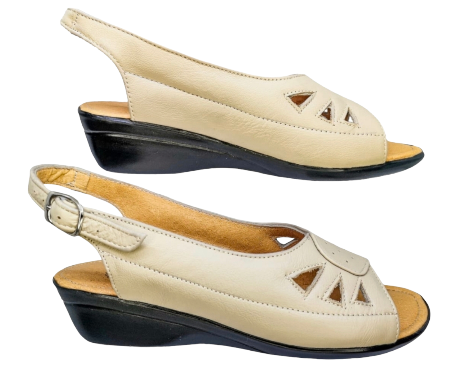 Foto 7 pulgar | Sandalias Enco Footwear de Piel Soft Comfort Beiges para Mujer