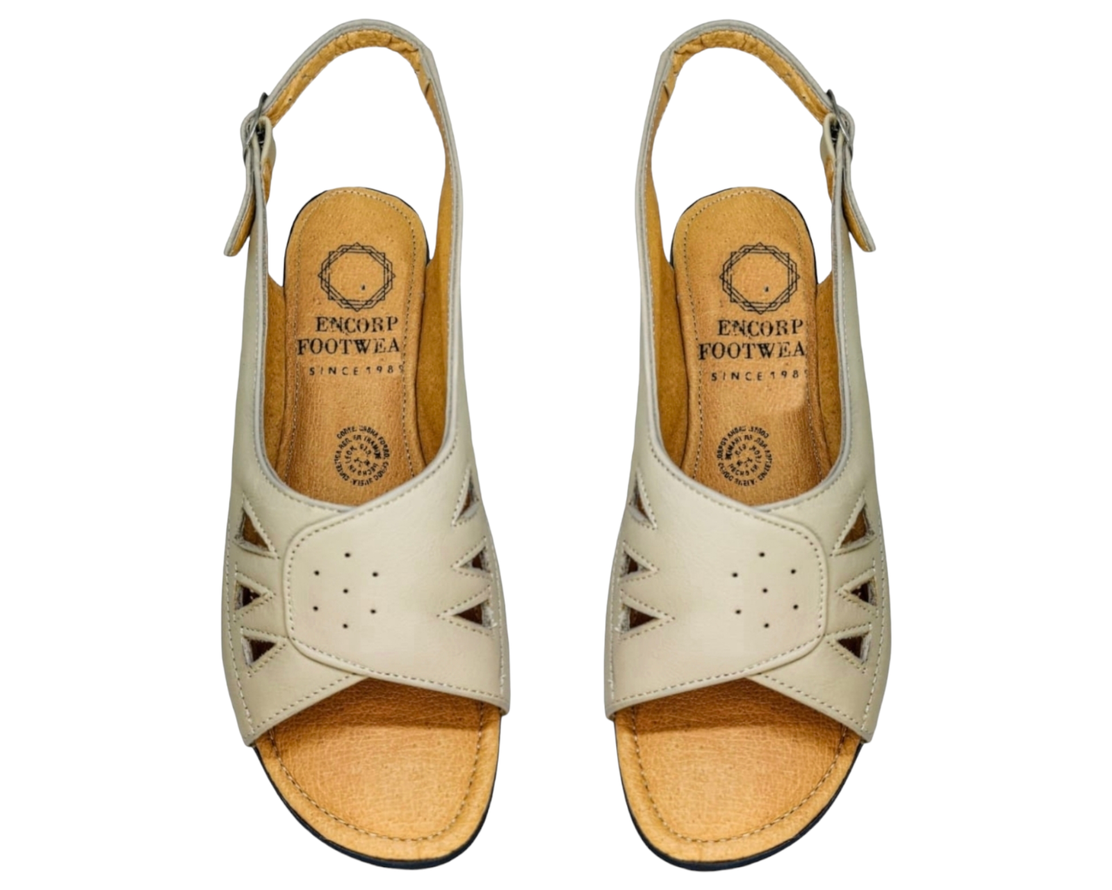 Foto 8 pulgar | Sandalias Enco Footwear de Piel Soft Comfort Beiges para Mujer