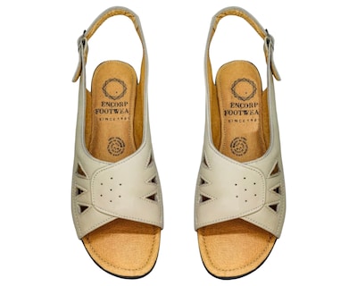 Foto 7 | Sandalias Enco Footwear de Piel Soft Comfort Beiges para Mujer