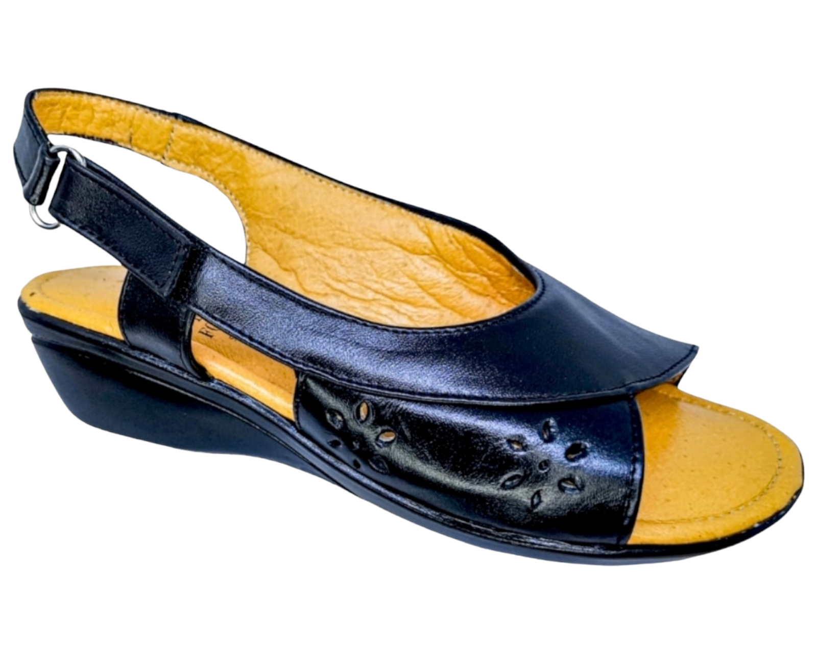 Foto 2 pulgar | Sandalias Enco Footwear de Piel Soft Comfort Negras para Mujer