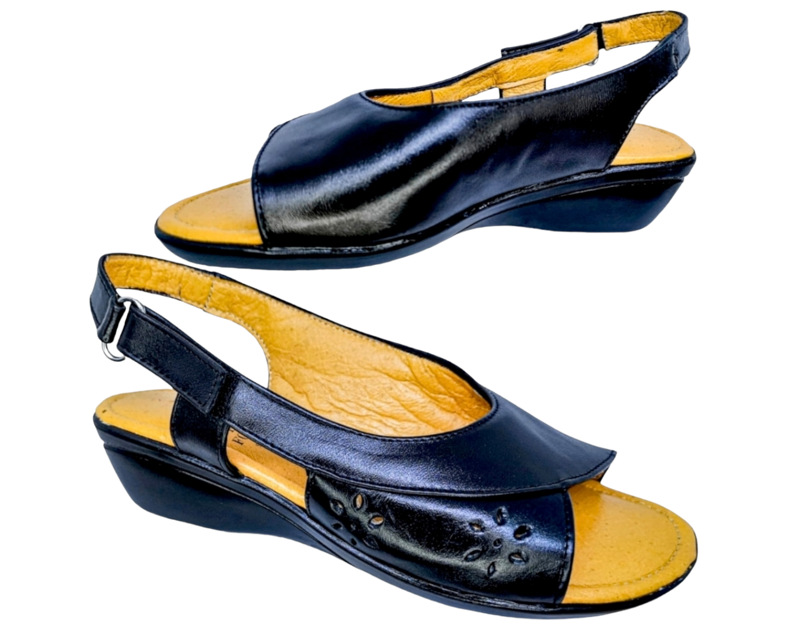 Foto 3 pulgar | Sandalias Enco Footwear de Piel Soft Comfort Negras para Mujer
