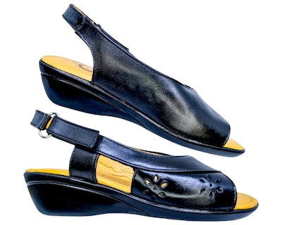 Foto 5 | Sandalias Enco Footwear de Piel Soft Comfort Negras para Mujer