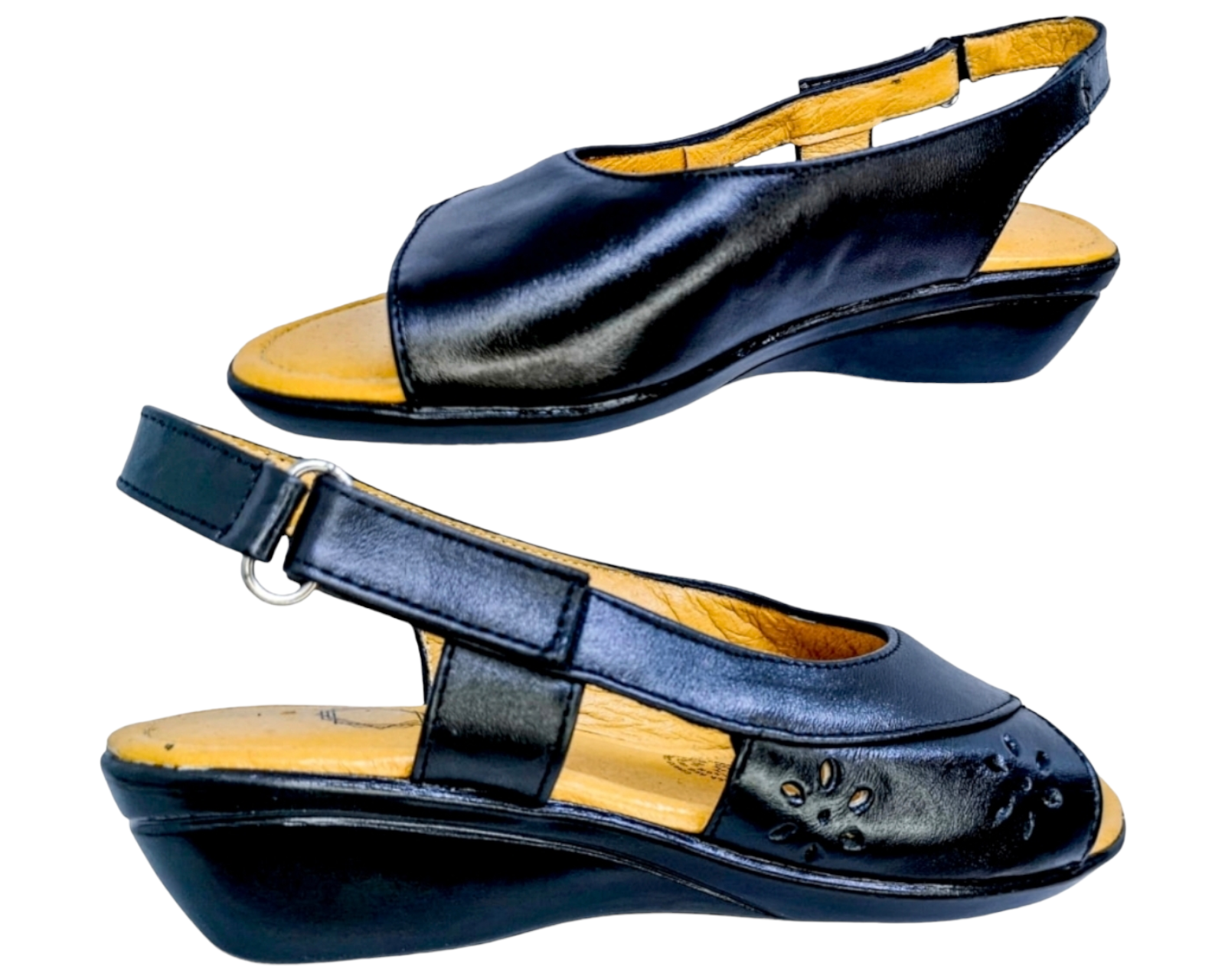 Foto 7 pulgar | Sandalias Enco Footwear de Piel Soft Comfort Negras para Mujer