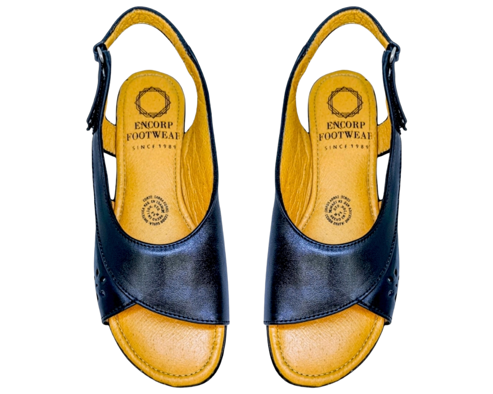 Foto 8 pulgar | Sandalias Enco Footwear de Piel Soft Comfort Negras para Mujer