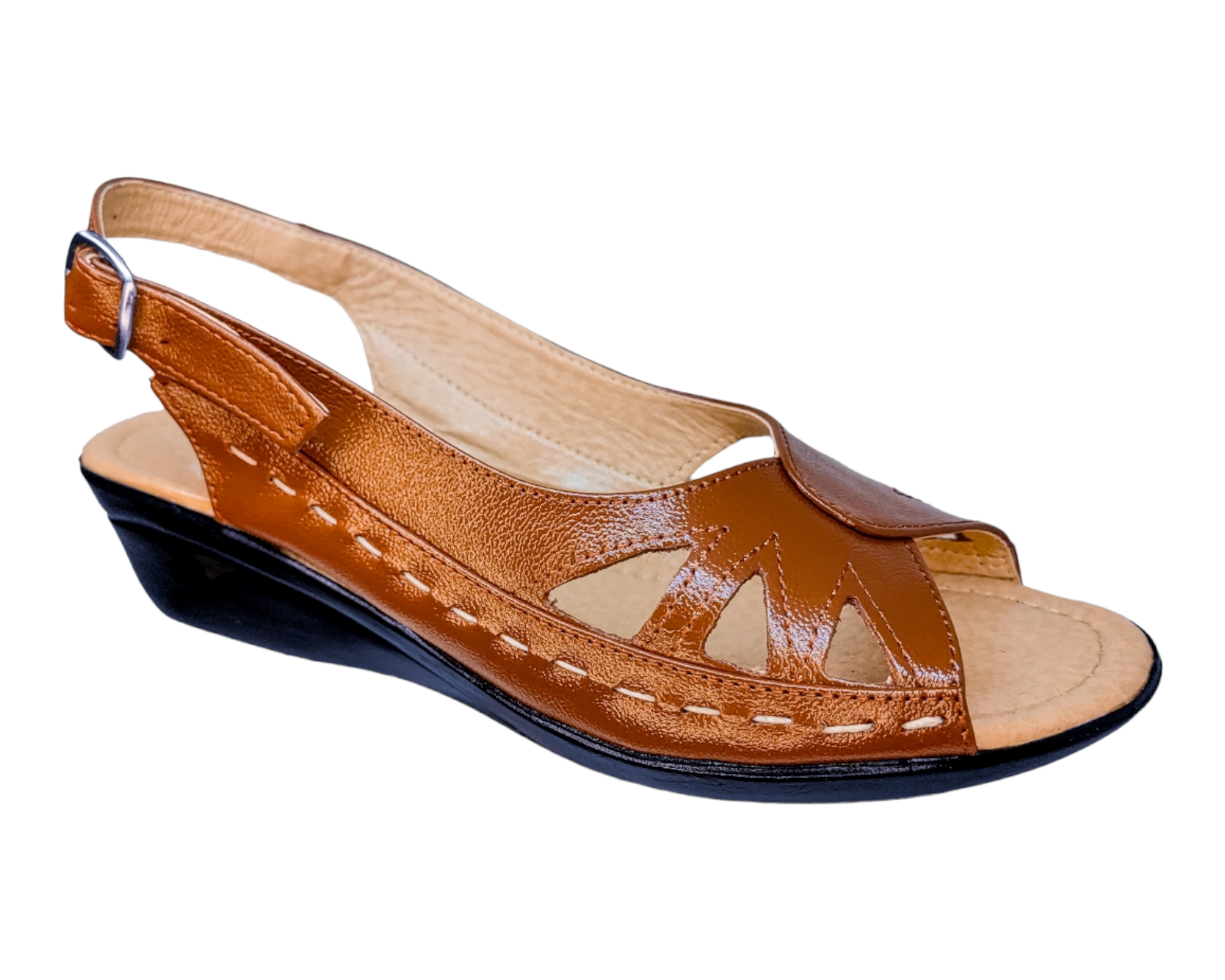 Foto 2 pulgar | Sandalias Enco Footwear de Piel Cafés para Mujer