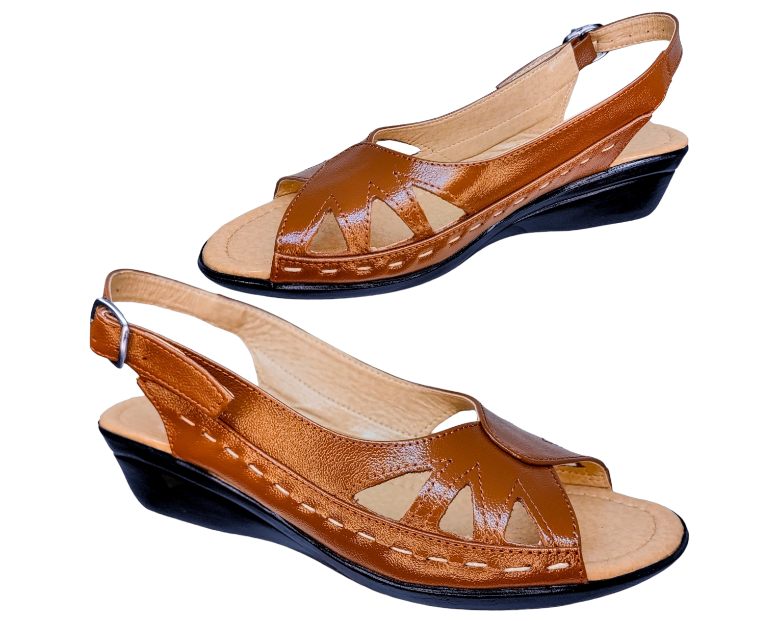 Foto 2 | Sandalias Enco Footwear de Piel Cafés para Mujer