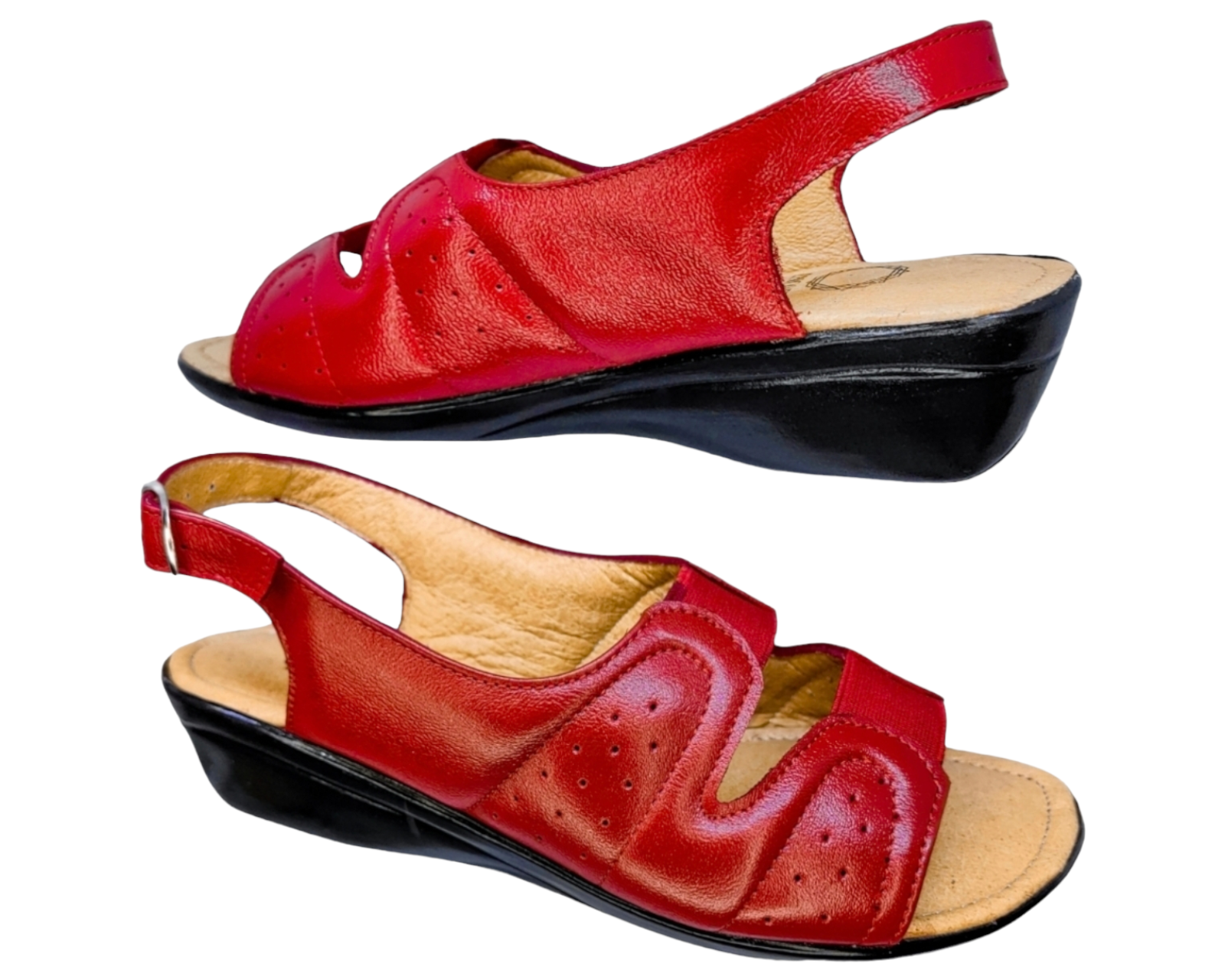 Foto 5 pulgar | Sandalias Enco Footwear de Piel Soft Comfort Rojas para Mujer