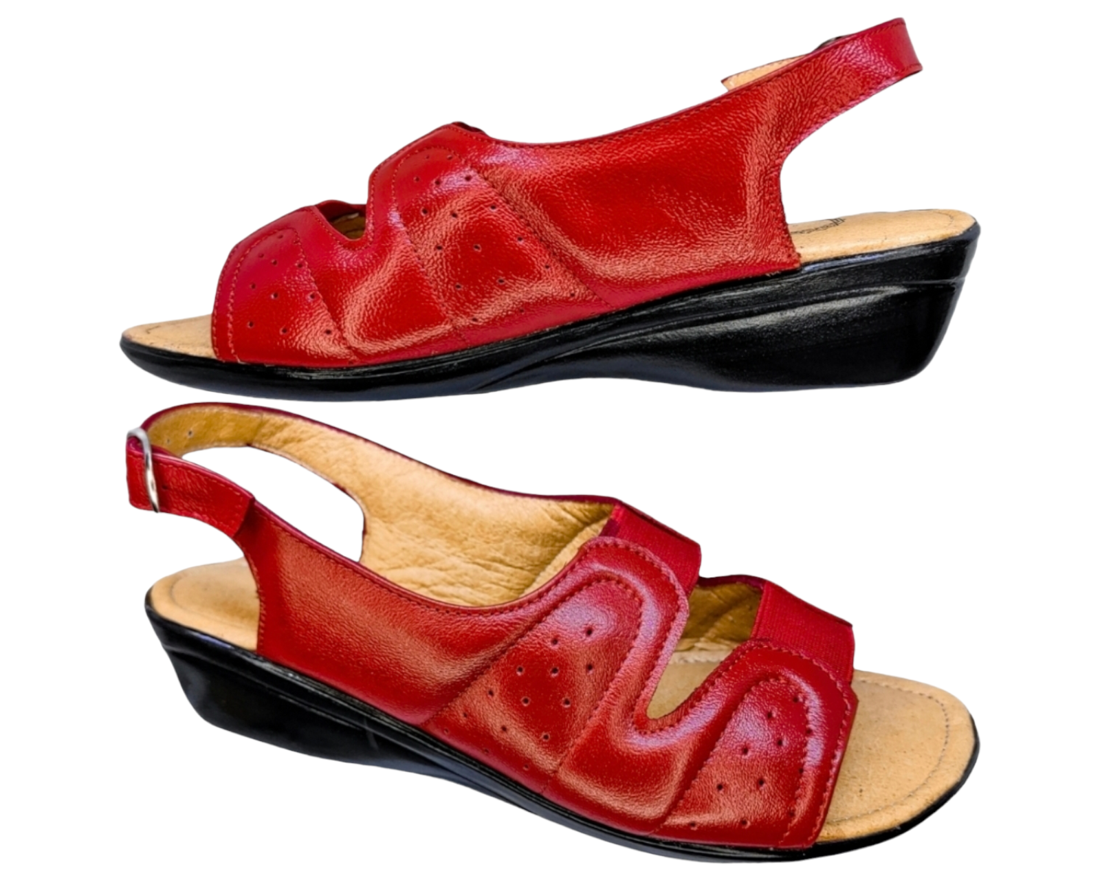 Foto 6 pulgar | Sandalias Enco Footwear de Piel Soft Comfort Rojas para Mujer