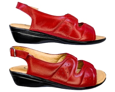 Foto 6 | Sandalias Enco Footwear de Piel Soft Comfort Rojas para Mujer