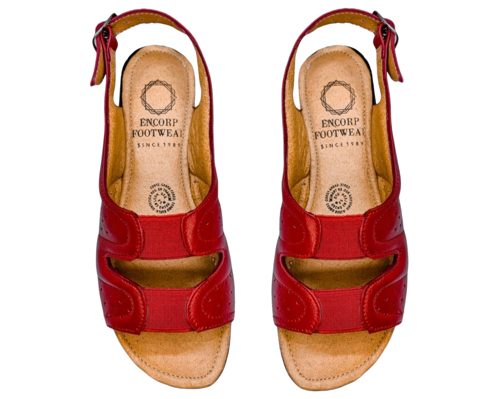 Foto 7 | Sandalias Enco Footwear de Piel Soft Comfort Rojas para Mujer
