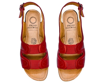 Foto 7 | Sandalias Enco Footwear de Piel Soft Comfort Rojas para Mujer
