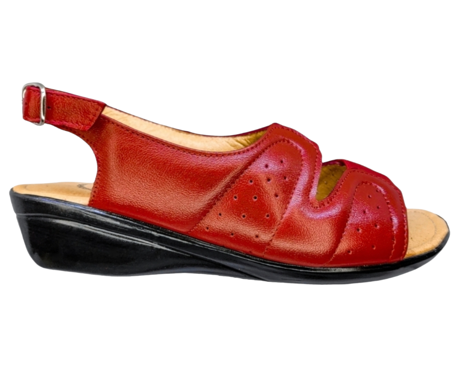 Foto 8 | Sandalias Enco Footwear de Piel Soft Comfort Rojas para Mujer
