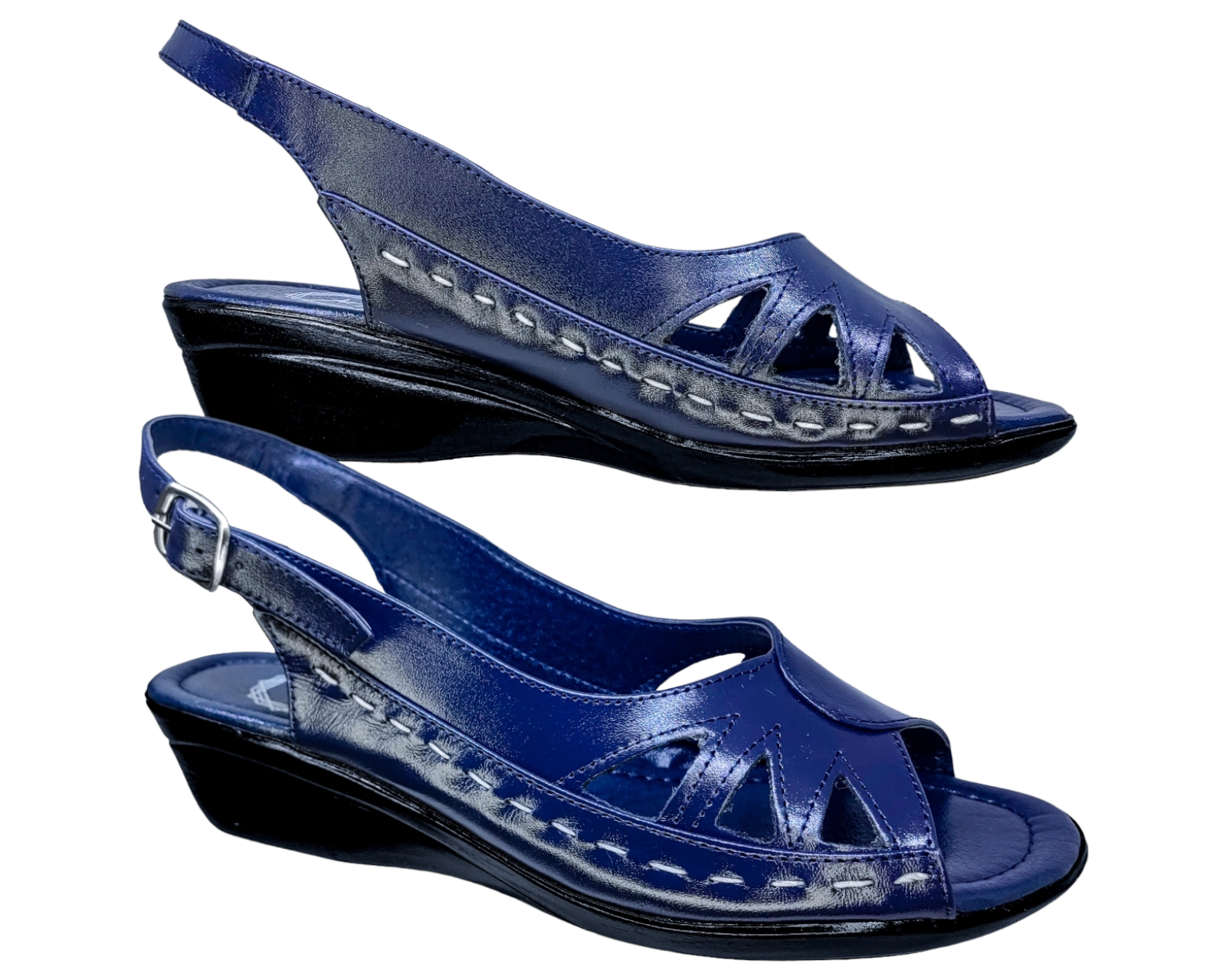 Foto 3 pulgar | Sandalias Enco Footwear de Piel Azules para Mujer