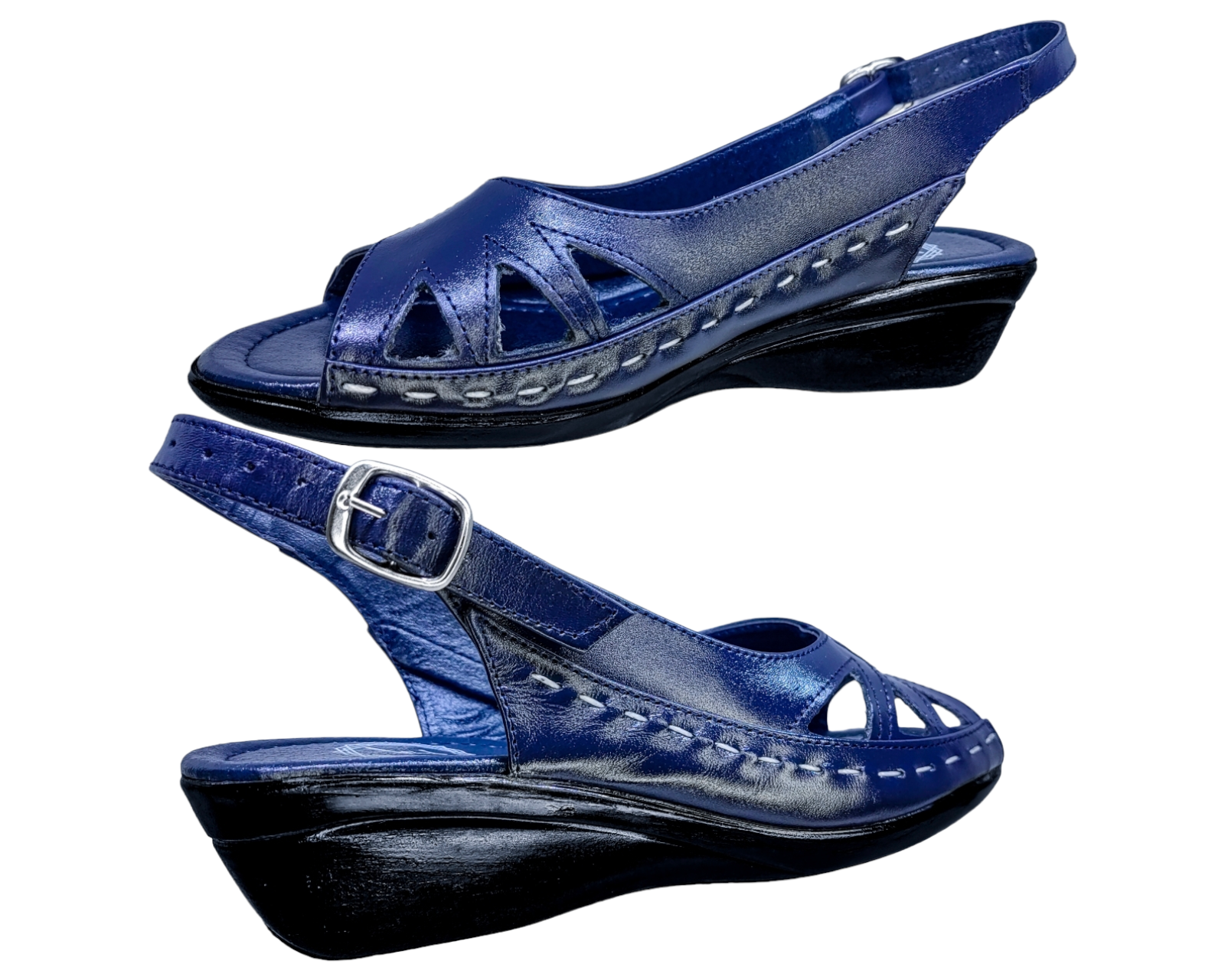 Foto 6 pulgar | Sandalias Enco Footwear de Piel Azules para Mujer