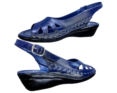 Foto 5 | Sandalias Enco Footwear de Piel Azules para Mujer