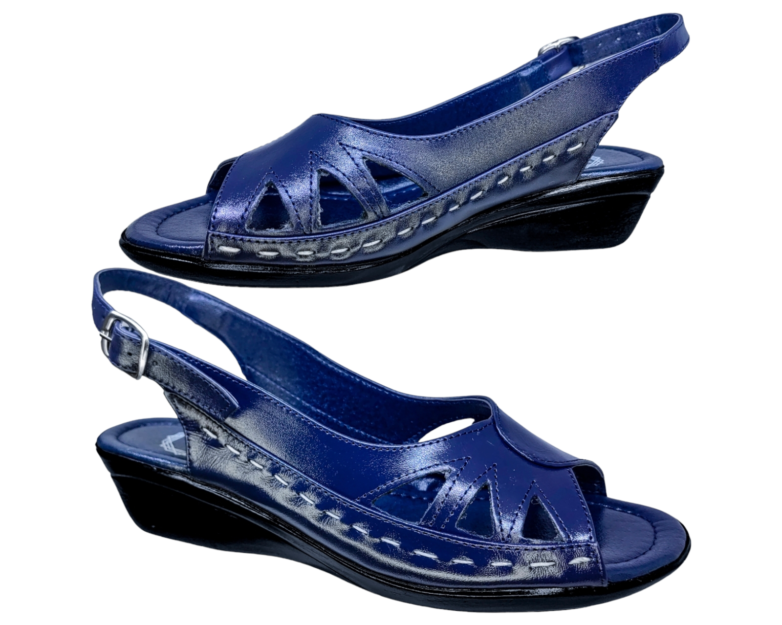 Foto 7 pulgar | Sandalias Enco Footwear de Piel Azules para Mujer
