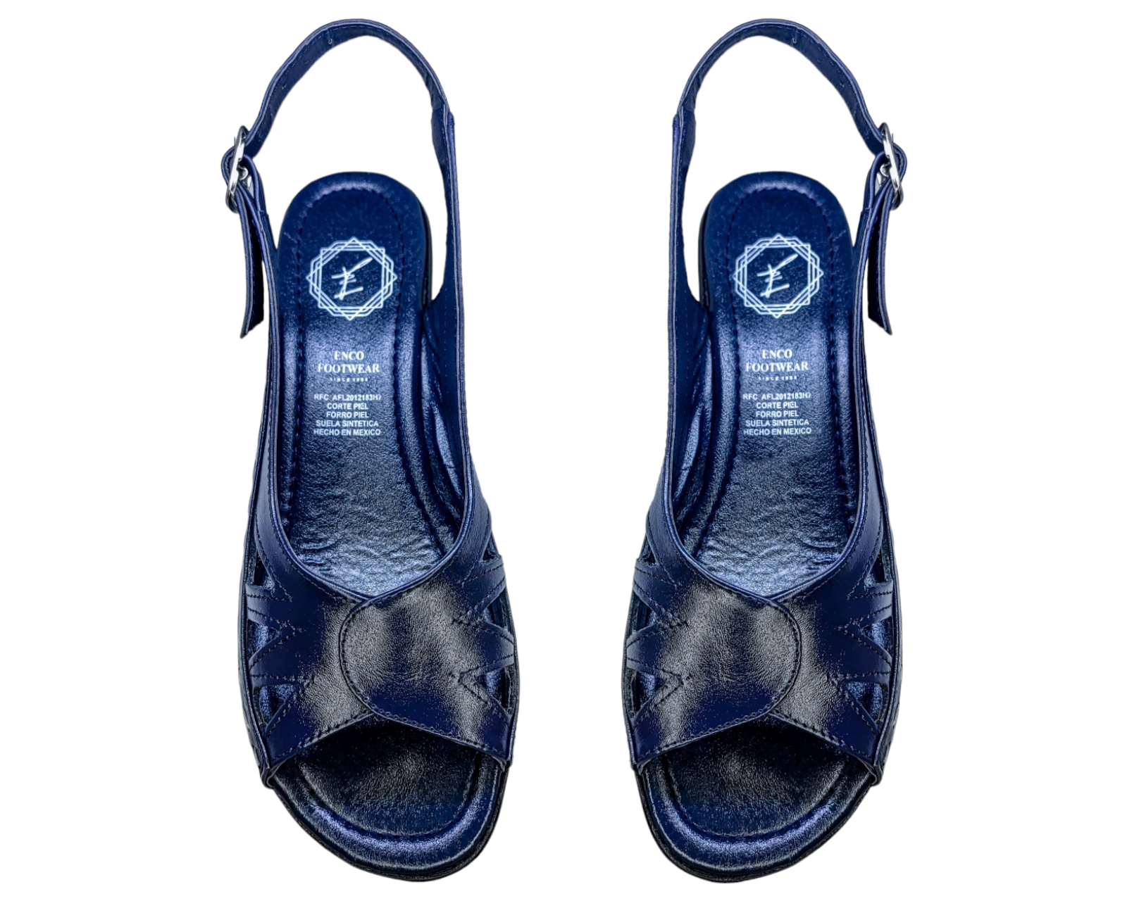 Foto 9 pulgar | Sandalias Enco Footwear de Piel Azules para Mujer