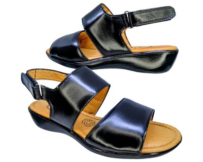 Foto 6 | Sandalias para Mujer Enco Footwear de Piel Soft Comfort Negras