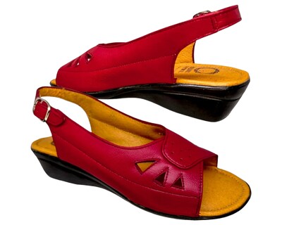 Foto 6 | Sandalias para Mujer Enco Footwear de Piel Soft Comfort Rojas