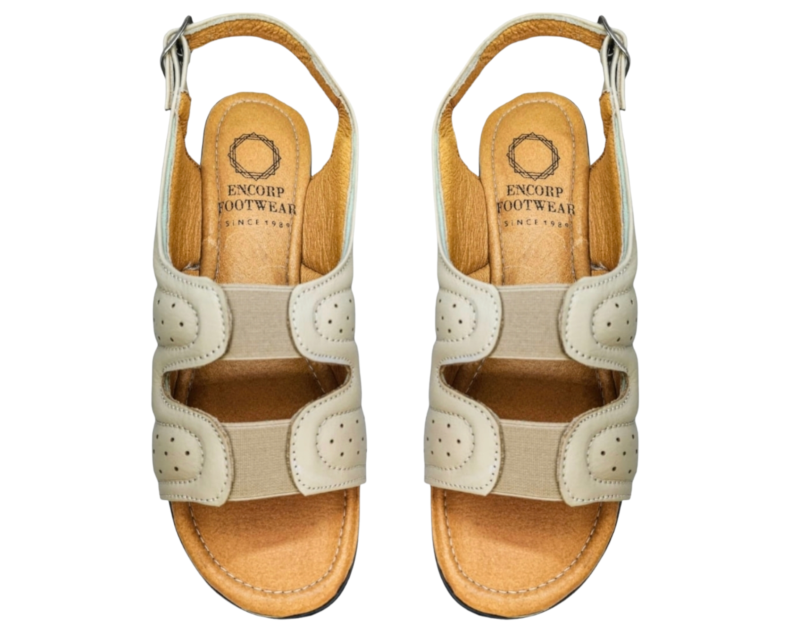 Foto 7 | Sandalias para Mujer Enco Footwear de Piel Soft Comfort Beiges