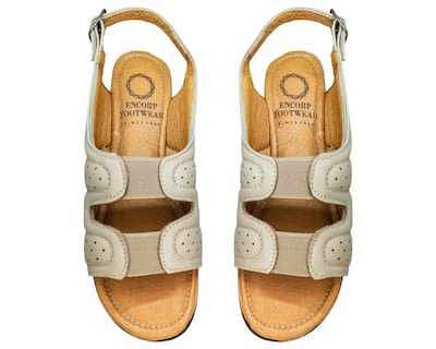 Foto 7 | Sandalias para Mujer Enco Footwear de Piel Soft Comfort Beiges