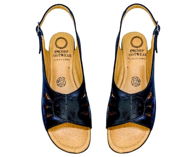 Foto 8 | Sandalias para Mujer Enco Footwear de Piel Soft Comfort Negras
