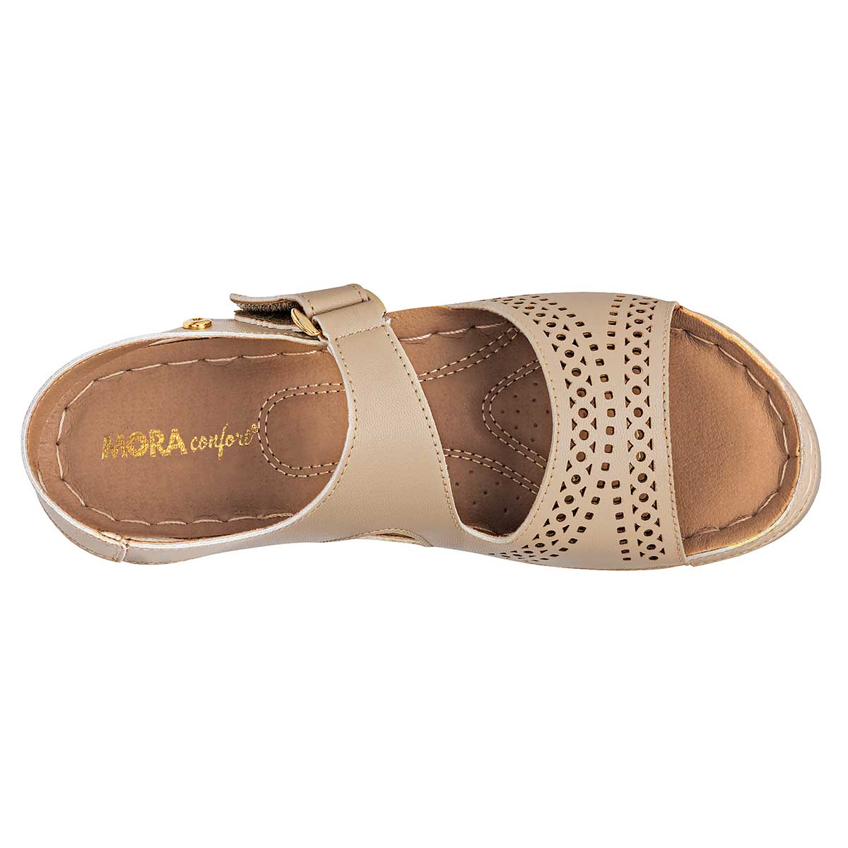 Foto 3 pulgar | Sandalia para Mujer Mora Confort Beige 112215-1