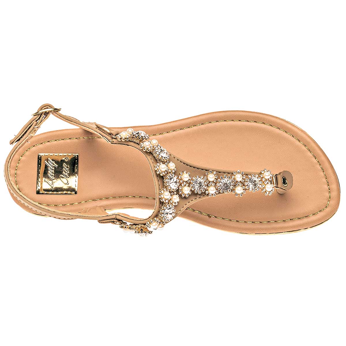 Foto 3 pulgar | Sandalia Lady One Beige 66278-1 para Mujer