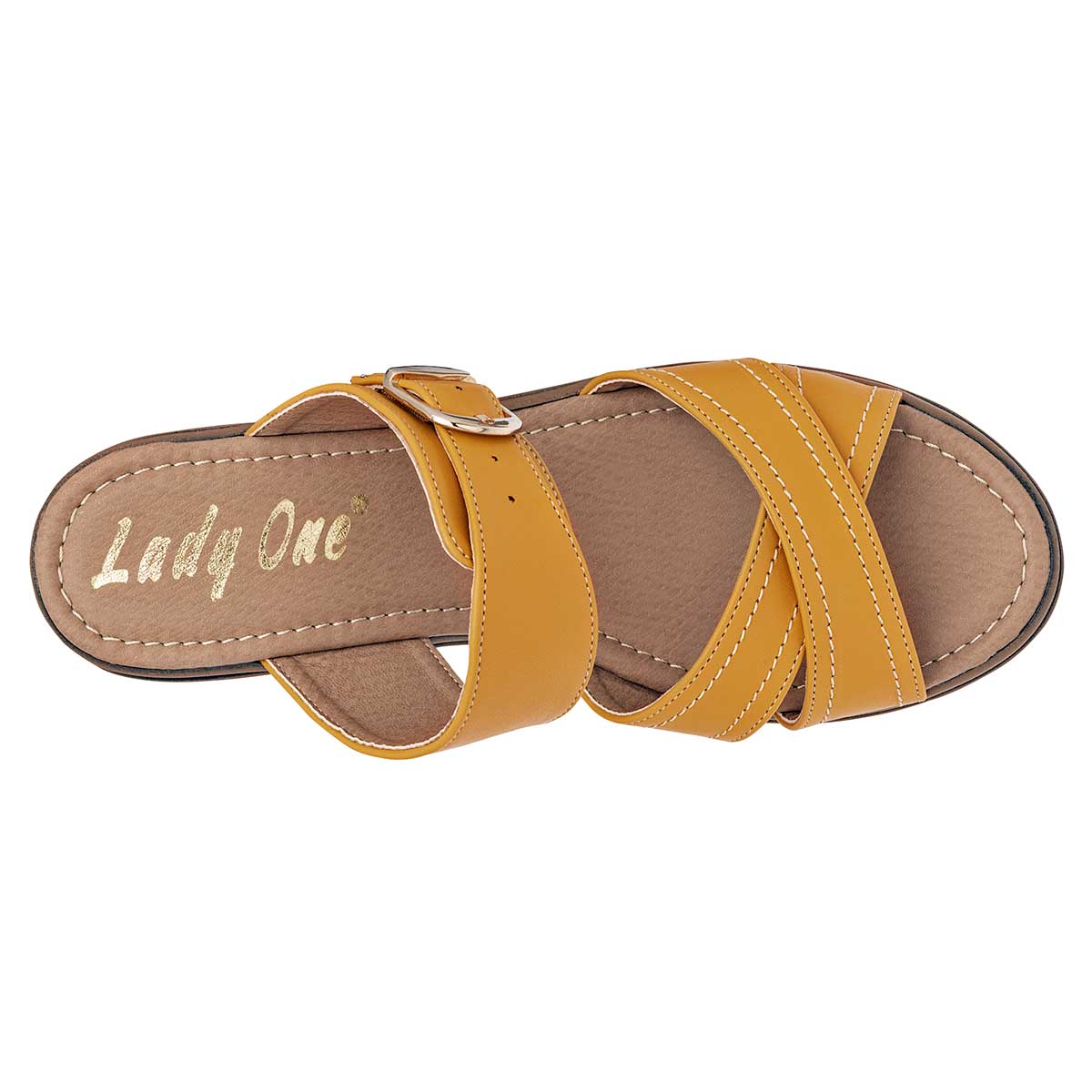 Foto 3 pulgar | Sandalias Lady One Amarillas para Mujer