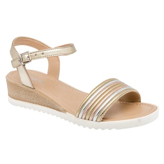 Foto 1 | Sandalias Jeans Shoes Doradas para Mujer