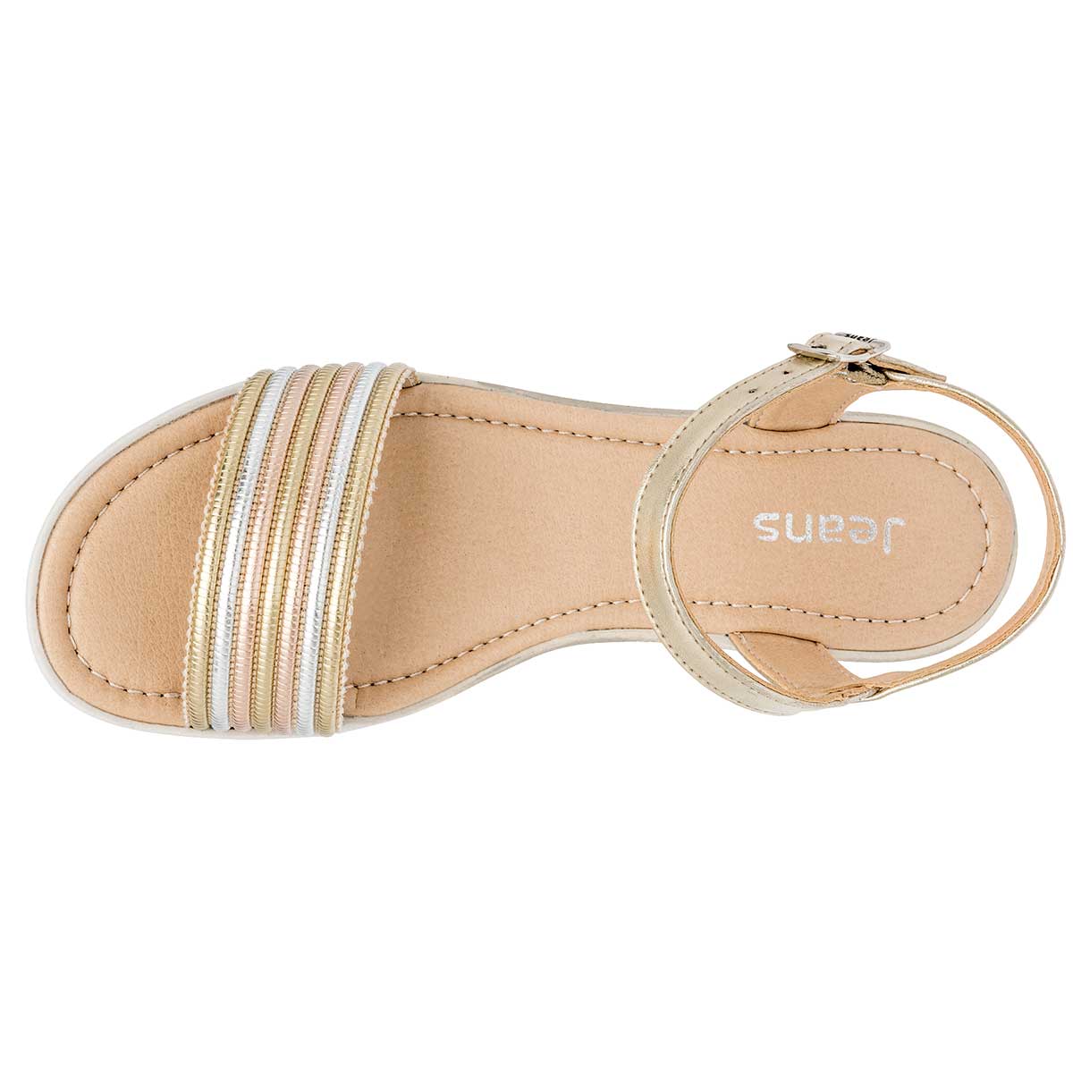 Foto 3 pulgar | Sandalias Jeans Shoes Doradas para Mujer