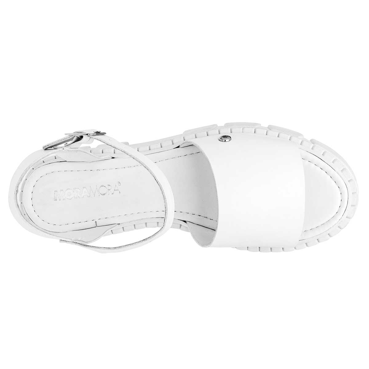 Foto 3 pulgar | Sandalia Moramora Blanca 117145-1 para Mujer