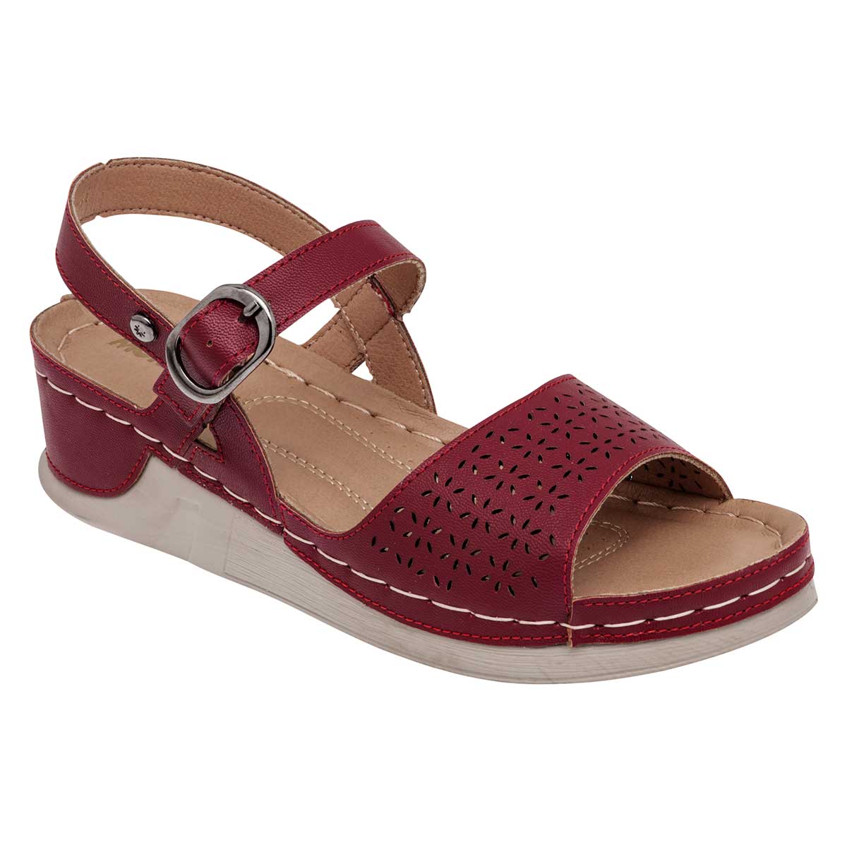 Foto 2 pulgar | Sandalia para Mujer Mora Confort color Vino 112216-1