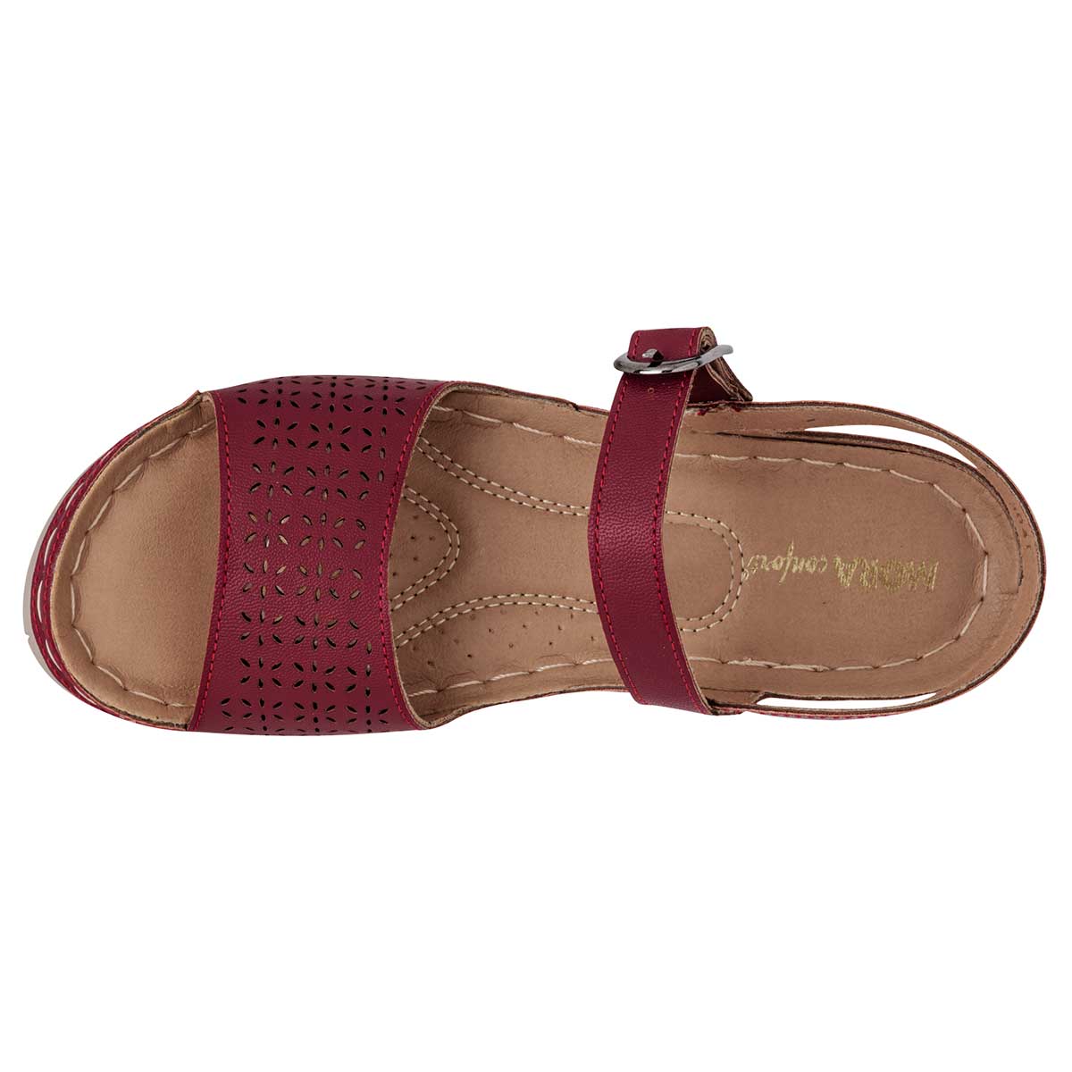 Foto 2 | Sandalia para Mujer Mora Confort color Vino 112216-1