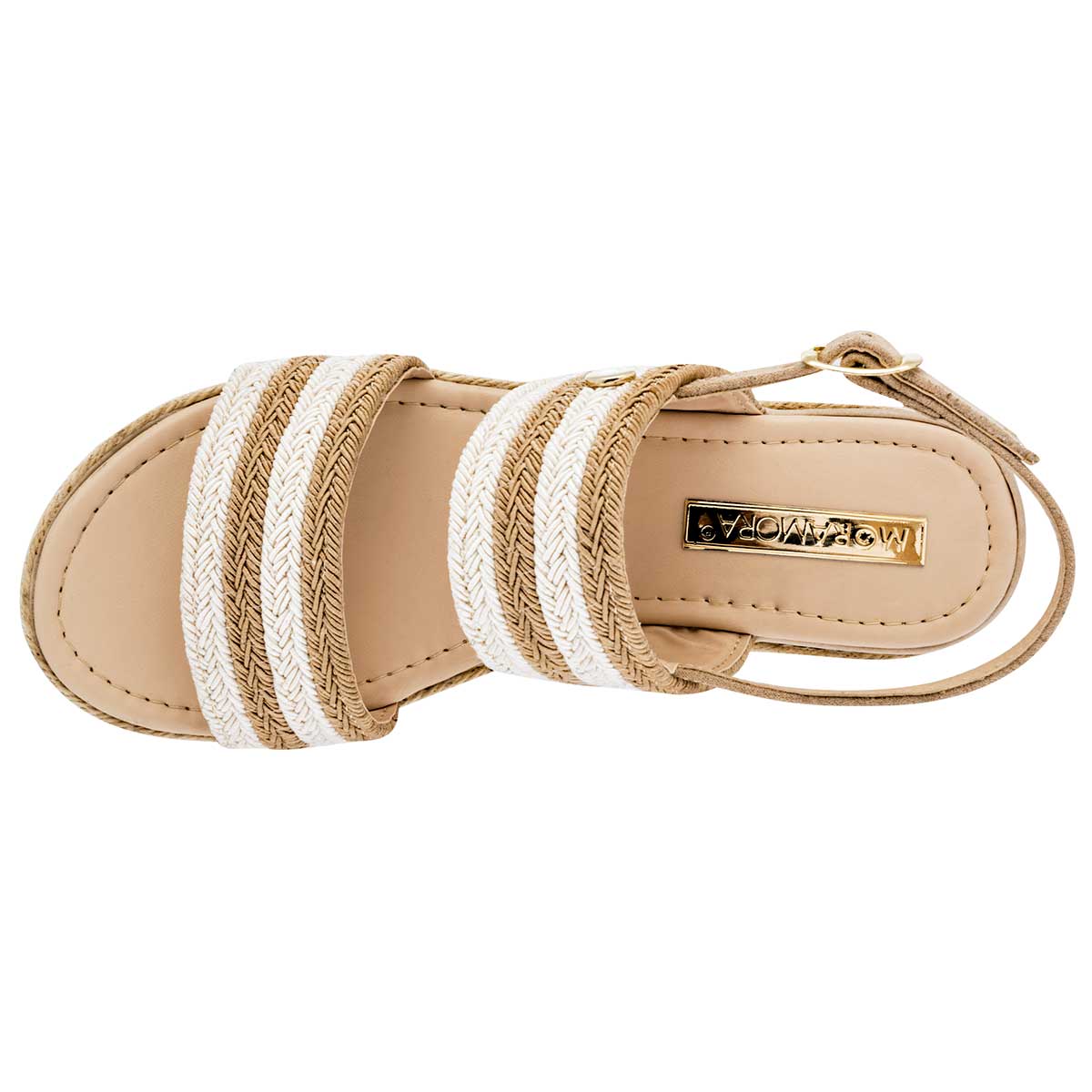 Foto 2 | Sandalias Moramora 101836-1 Beige para Mujer