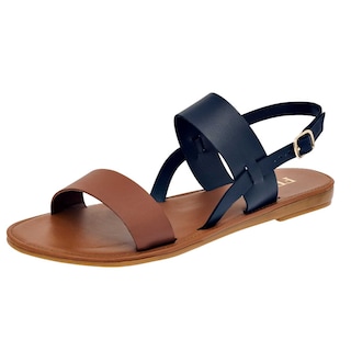 Foto 1 | Sandalia Felisa Villalobos color Camel con Marino Código 102253-1 para Mujer