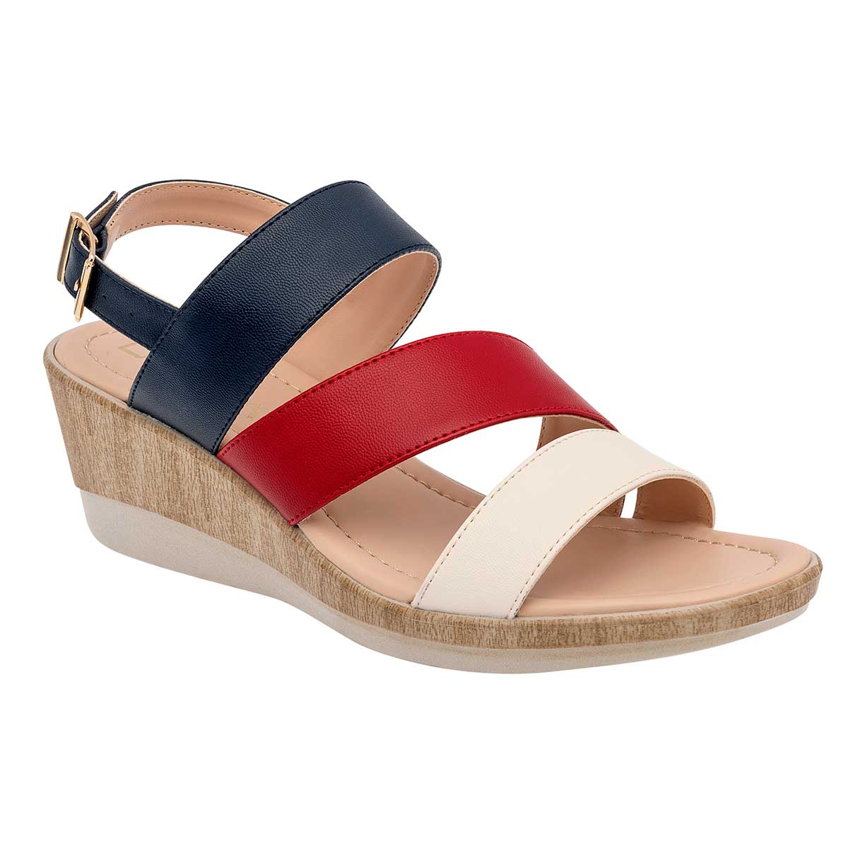 Sandalias Diexca Marino Rojo Beige para Mujer