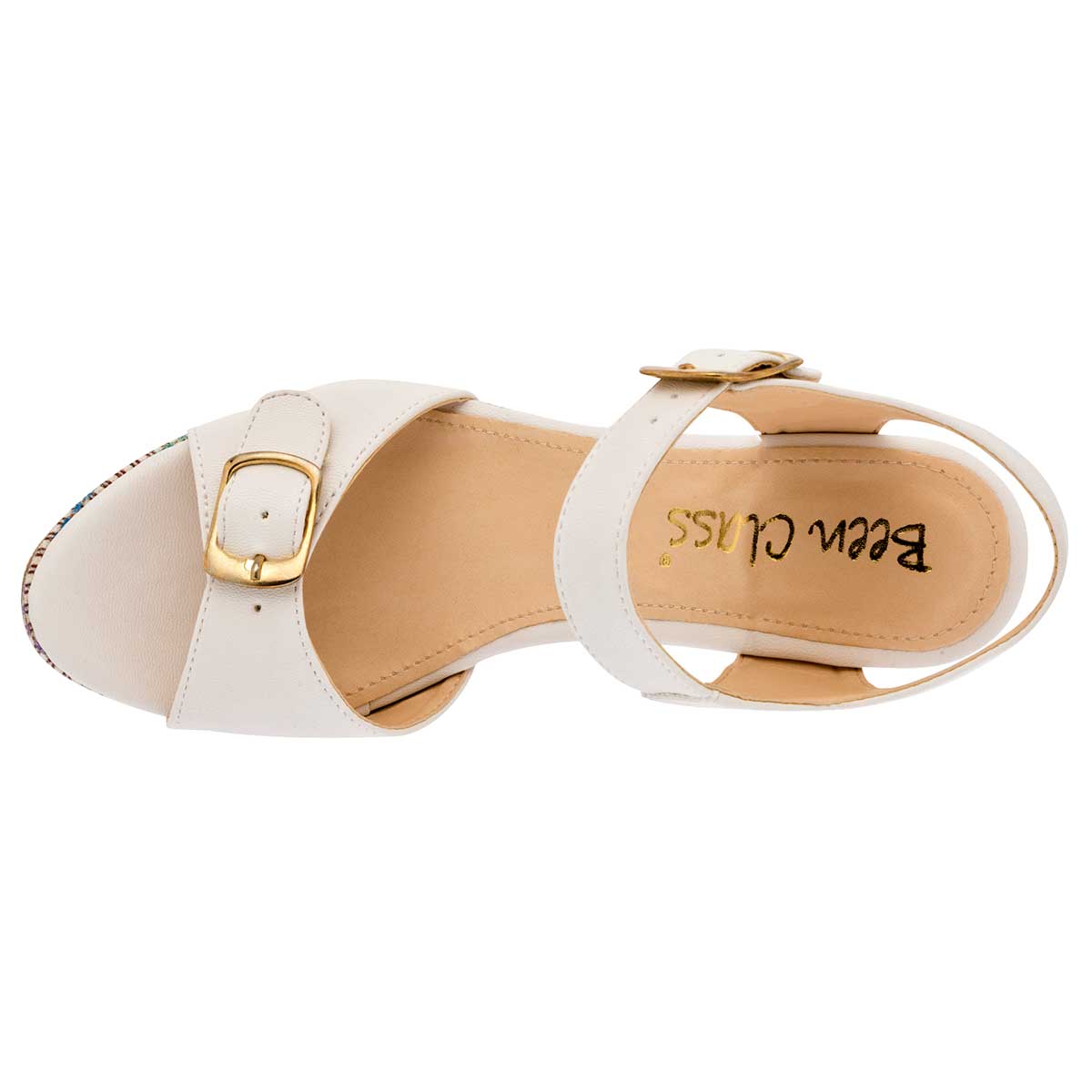 Foto 3 pulgar | Sandalias de Tacón Been Class Beige para Mujer