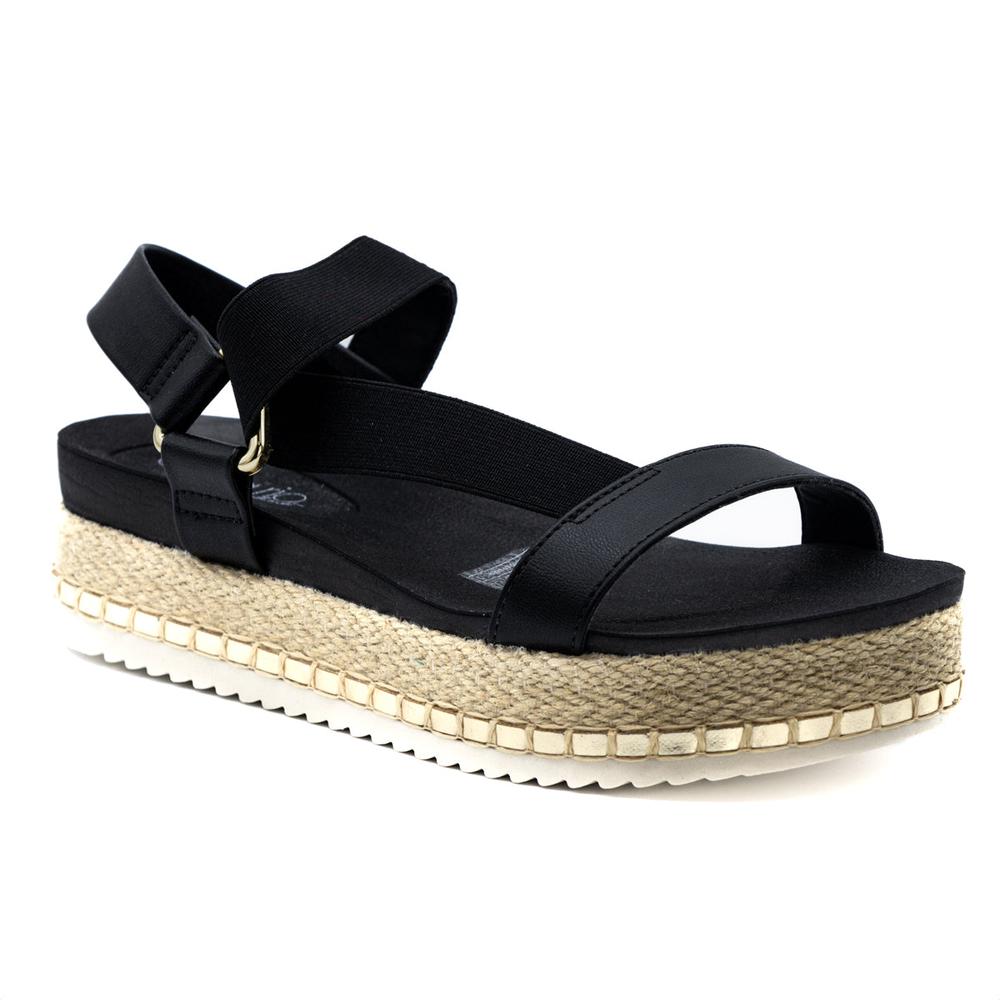 Foto 3 pulgar | Sandalias con Plataforma Plana Beira Rio Negras para Mujer