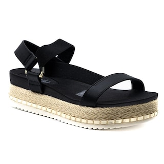Foto 2 | Sandalias con Plataforma Plana Beira Rio Negras para Mujer