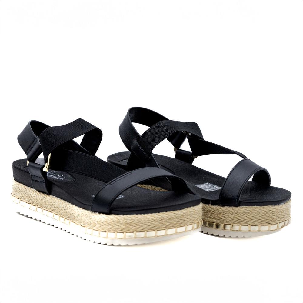 Foto 6 pulgar | Sandalias con Plataforma Plana Beira Rio Negras para Mujer