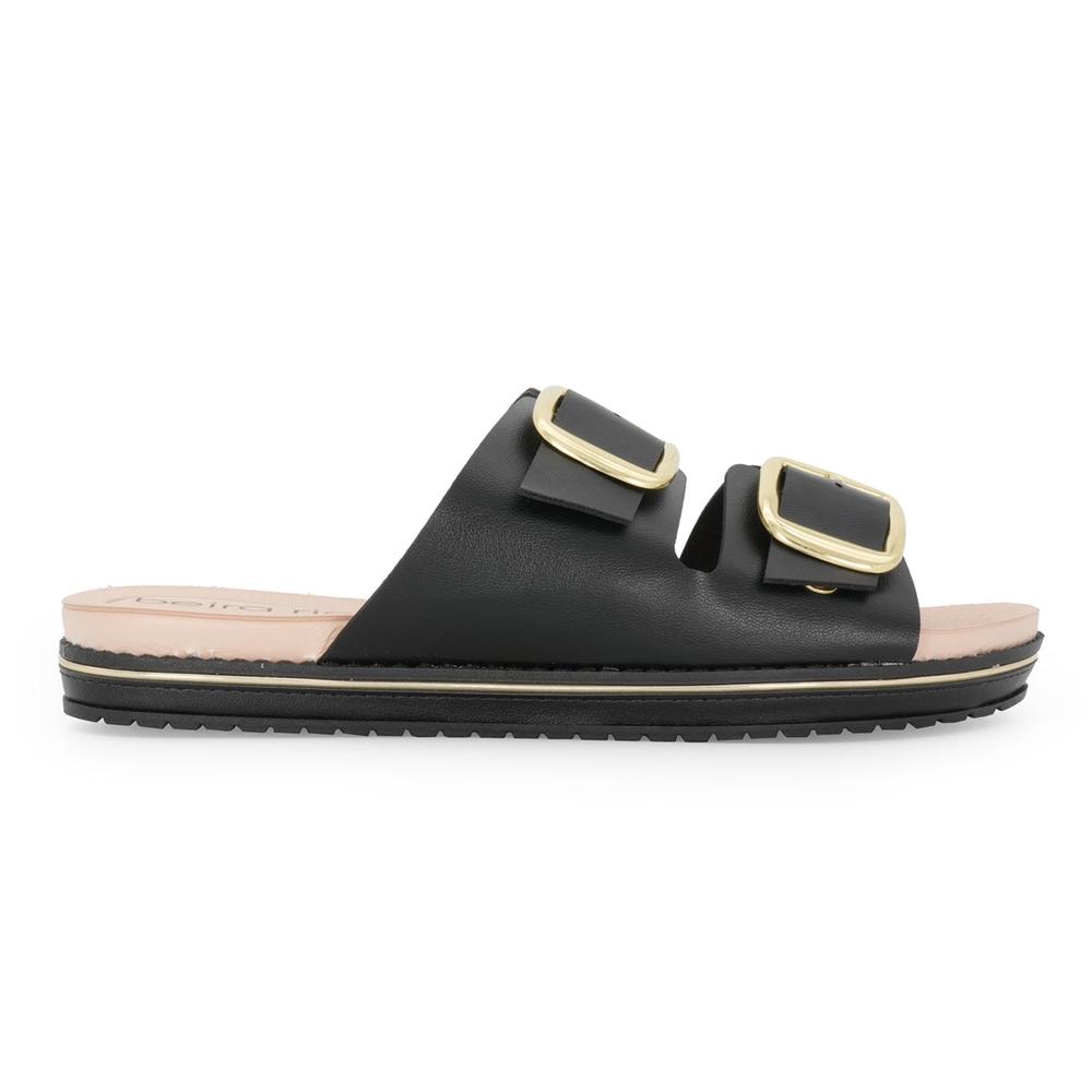 Foto 2 pulgar | Sandalias Beira Rio Romina Buckle Negras para Mujer