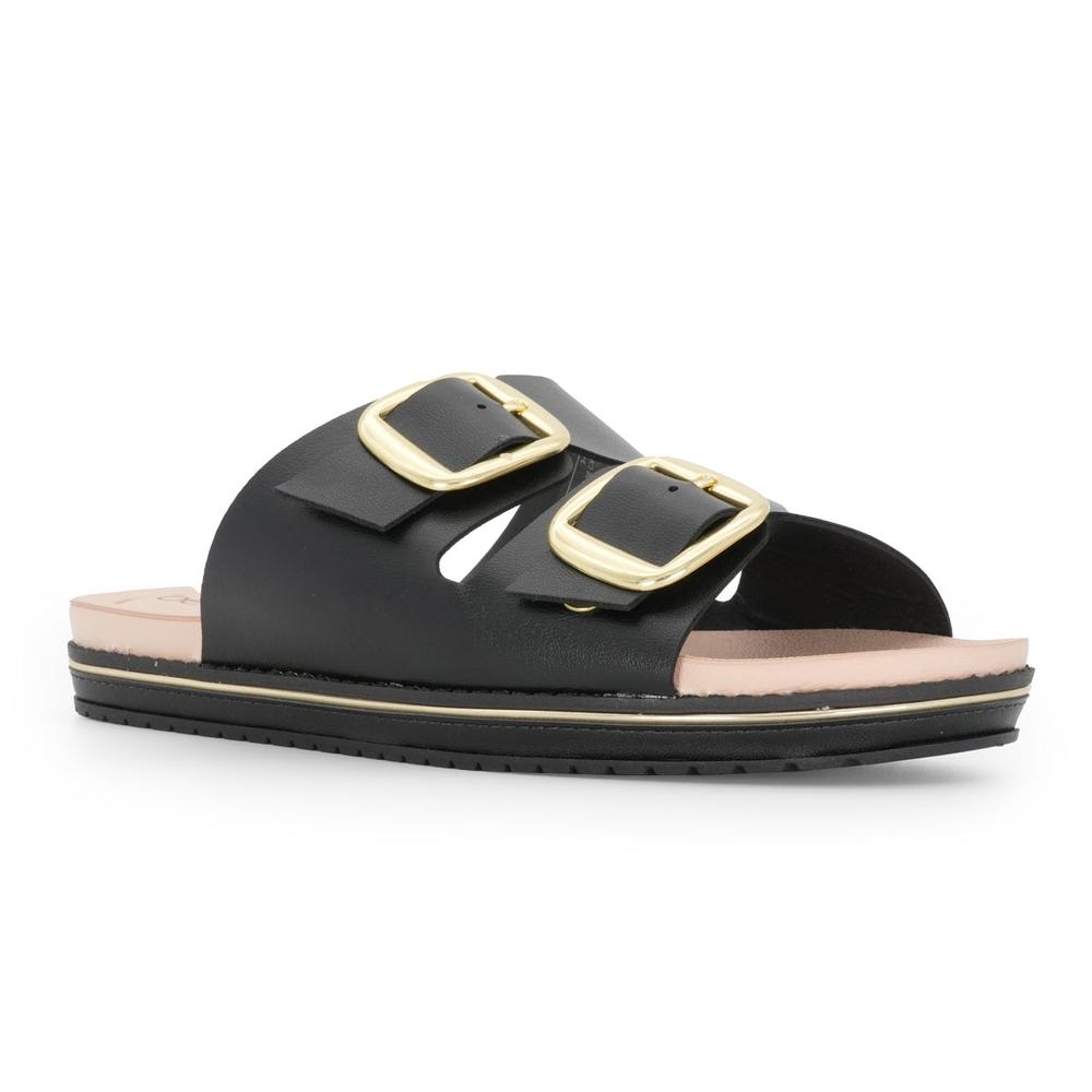 Foto 3 pulgar | Sandalias Beira Rio Romina Buckle Negras para Mujer
