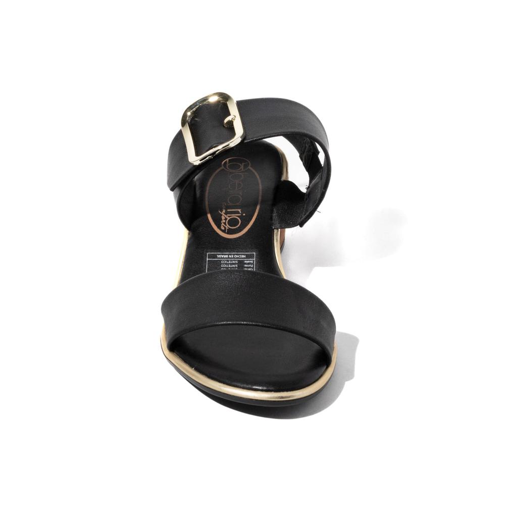 Foto 4 pulgar | Sandalias Beira Rio Ronda Napa Negras con Tacón Medio para Mujer